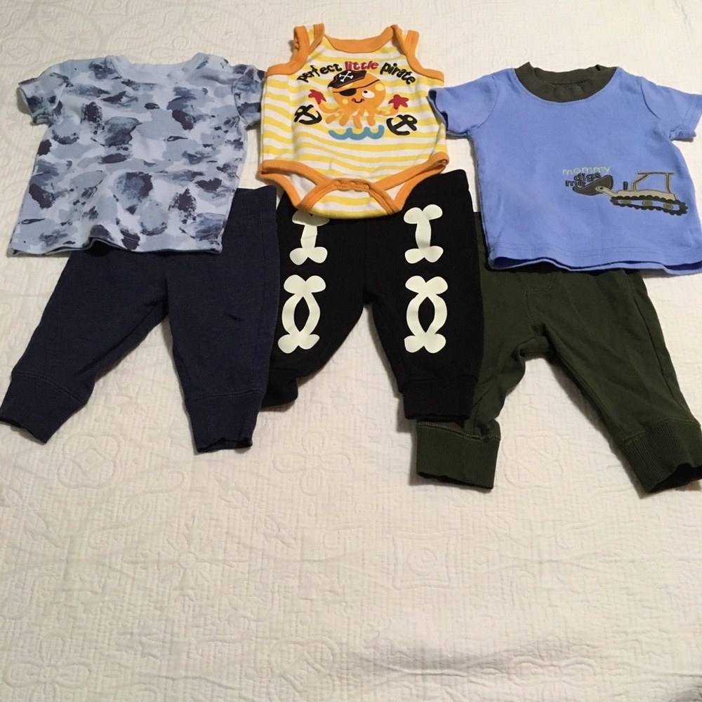 0-3m (3/$20) 6-Piece Assortment
